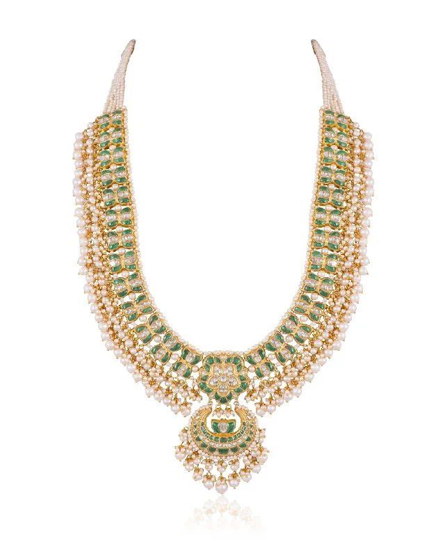 handmade silk thread earrings Anshara Polki Long Necklace