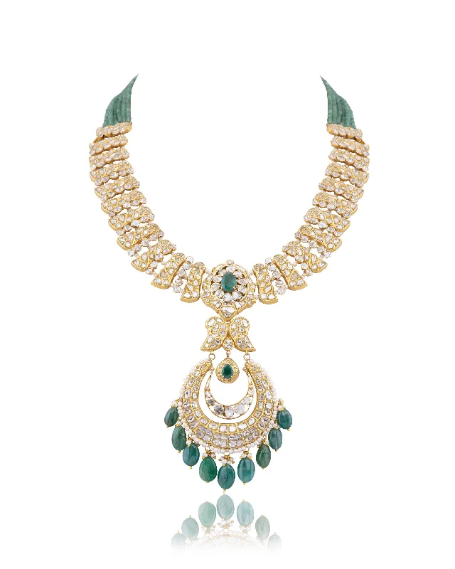 unique zodiac constellation necklace Anushka Polki And Diamond Long Necklace
