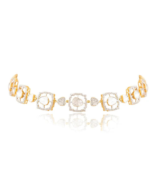 vintage-style filigree bracelet Ariya Polki And Diamond Choker