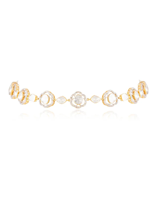 rose gold cubic zirconia earrings Arpita Polki And Diamond Choker
