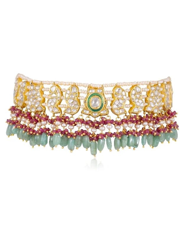 sapphire and diamond eternity ring Asha Polki Choker