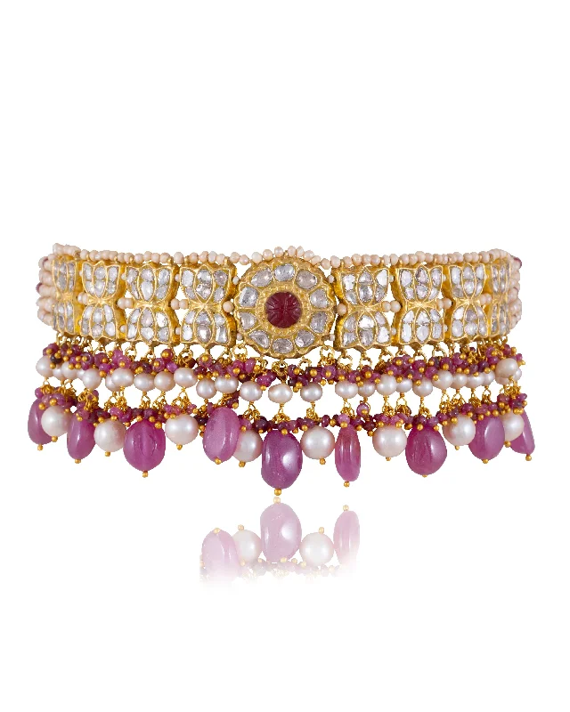 real jade jadeite bangle Ashia Polki Choker