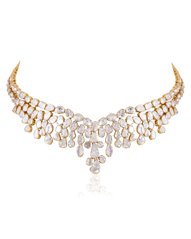 rose gold snake chain bracelet Atiya Polki Necklace