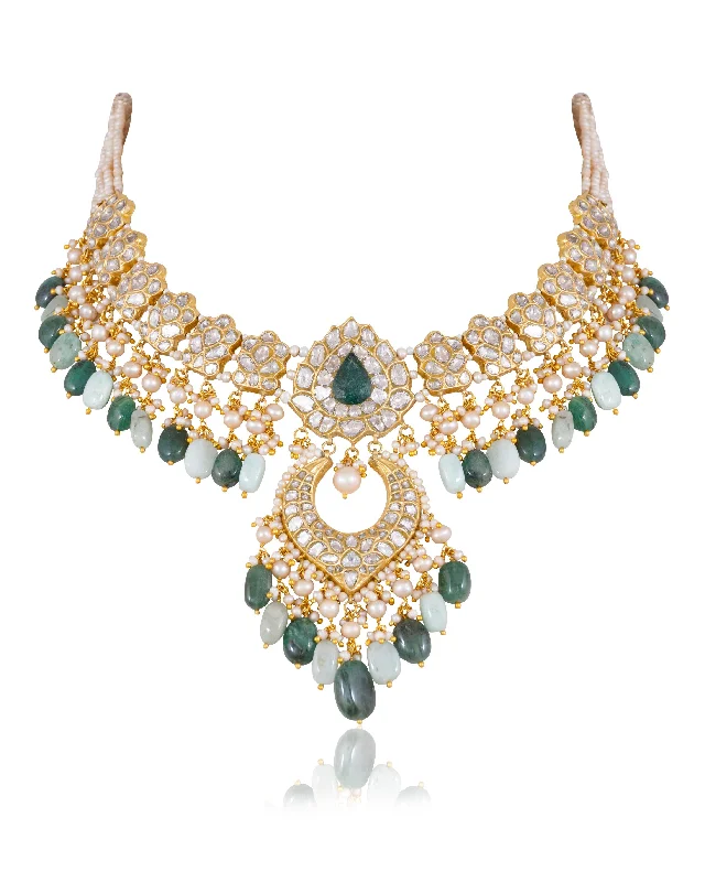 simple gold stacking rings Avani Polki Necklace