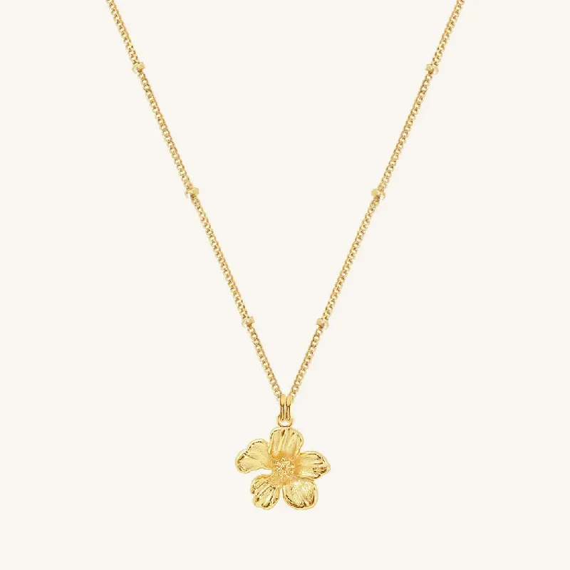 emerald-cut engagement ring halo Azalea Flower Necklace