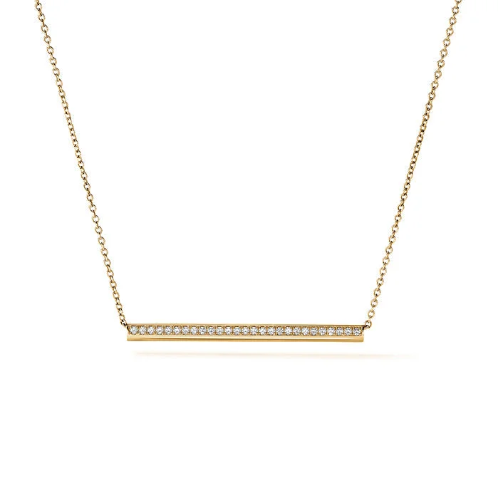 statement silver feather earrings Barre Pavé Pendant Necklace