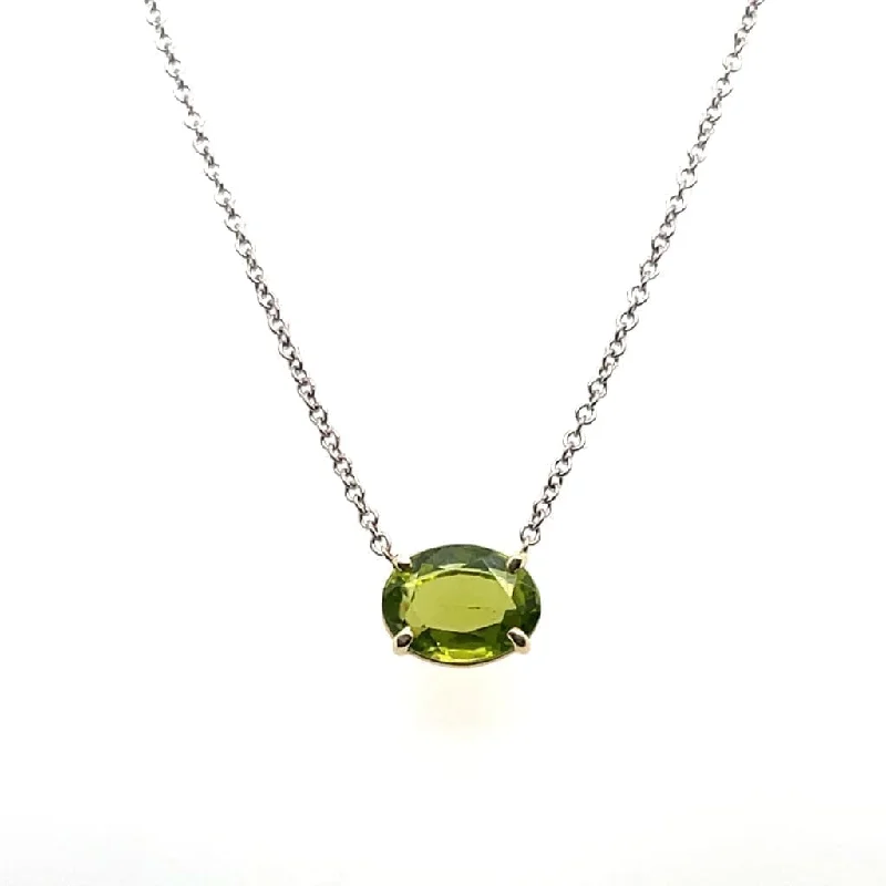 Beautiful 1.60 ct Peridot Set in 14k White Gold at Regard Jewelry in Austin, Texas