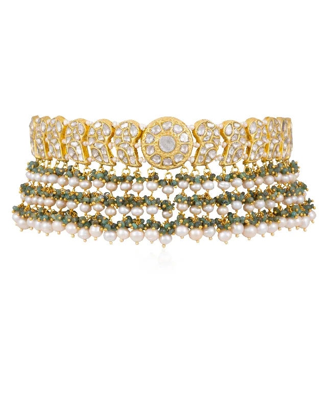 personalized couple’s bracelet engraved Bhavika Polki Choker