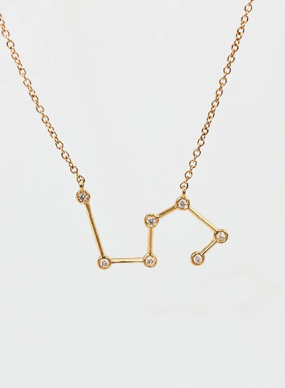 gold plated Cuban link chain Star Sign Leo 18K Gold Necklace w. Diamond