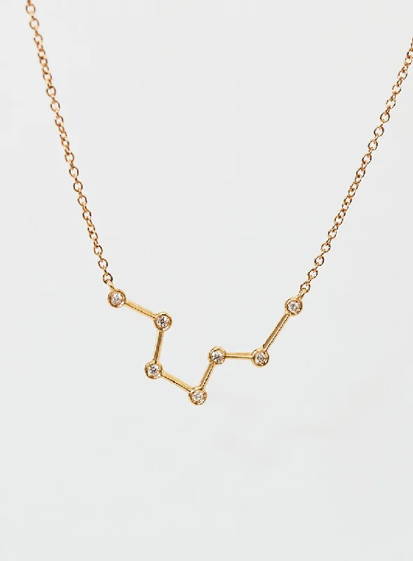real ruby pendant necklace Star Sign Pisces 18K Gold Necklace w. Diamond