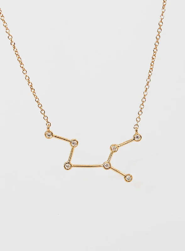 handmade macrame bracelet for men Star Sign Virgo 18K Gold Necklace w. Diamond