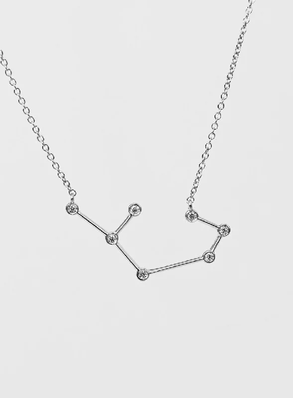 chunky silver hoop earrings Star Sign Sagittarius 18K Whitegold Necklace w. Diamond
