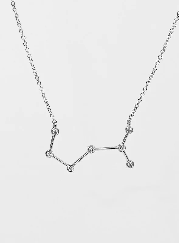 stackable gold bangle set Star Sign Scorpio 18K Whitegold Necklace w. Diamond
