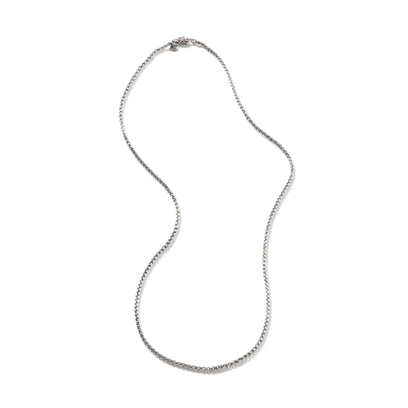 minimalist black pearl necklace Box Chain Necklace
