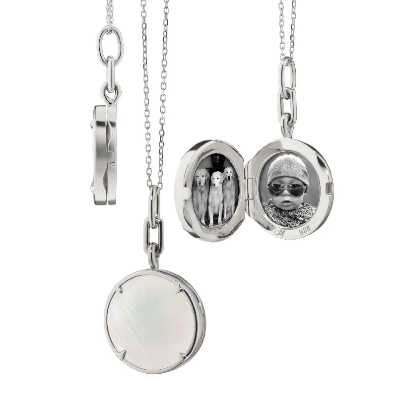 adjustable charm necklace "BROOKE" SLIM STERLING SILVER LOCKET NECKLACE