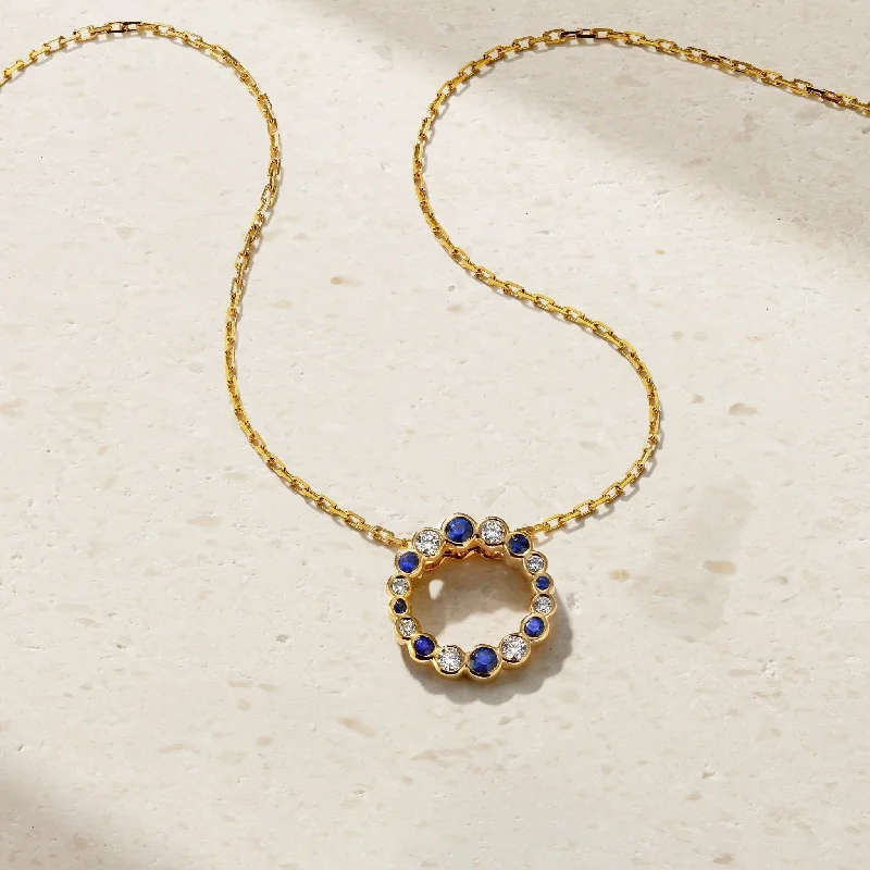 aquamarine birthstone necklace March Bubbly Continuity Sapphire and Diamond Pendant