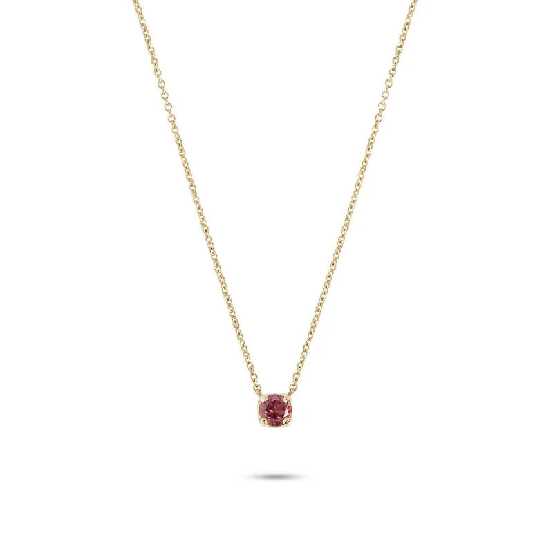 simple gold hoop earrings Rainbow Red 10K Gold Necklace w. Tourmaline