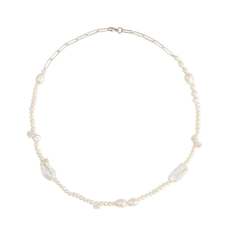 gold-plated snake chain bracelet Irregular Pearl Necklace w. Pearls