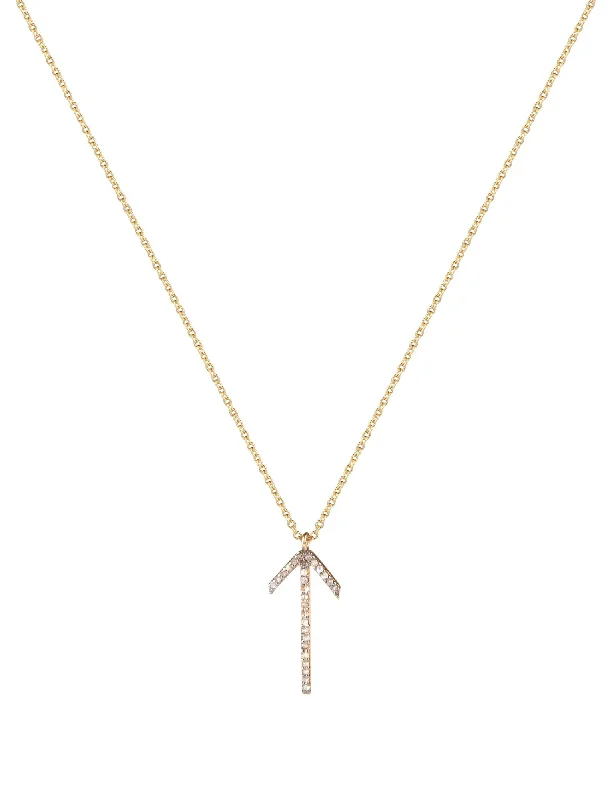 celestial sun and moon earrings Arrow Gold Plated Necklace w. Diamond
