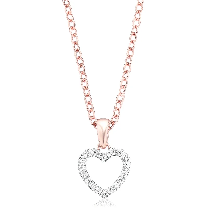 thin gold wire earrings Celebration 9ct Rose Gold with Round Brilliant Cut 0.10 CARAT tw of Lab Grown Diamond Pendant