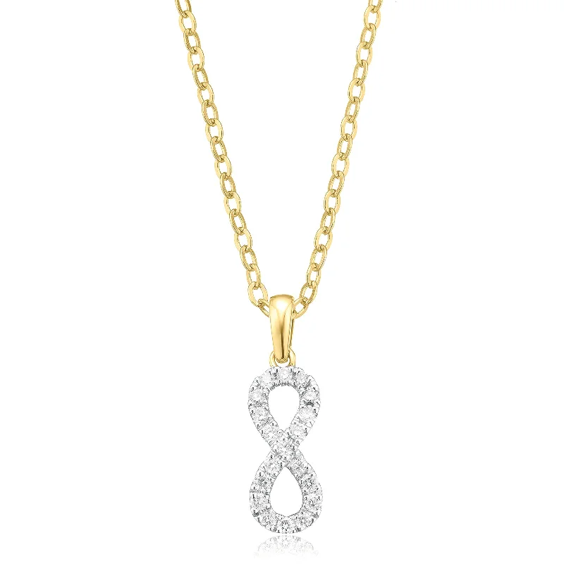 large vintage statement necklace Celebration 9ct Yellow Gold with Round Brilliant Cut 0.20 CARAT tw of Lab Grown Diamond Pendant