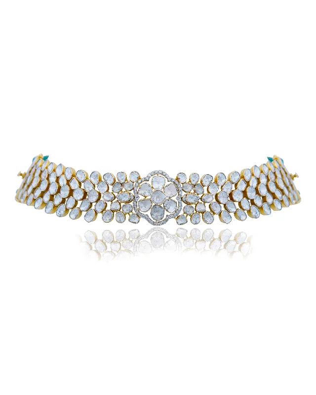 sapphire engagement ring halo Chitrakshi Polki And Diamond Necklace
