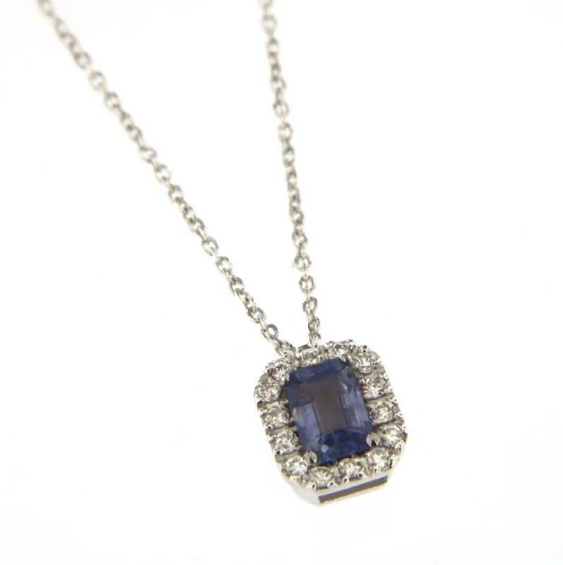 adjustable moon phase bracelet Candy 18K White Gold Necklace w. Diamonds & Blue Sapphire
