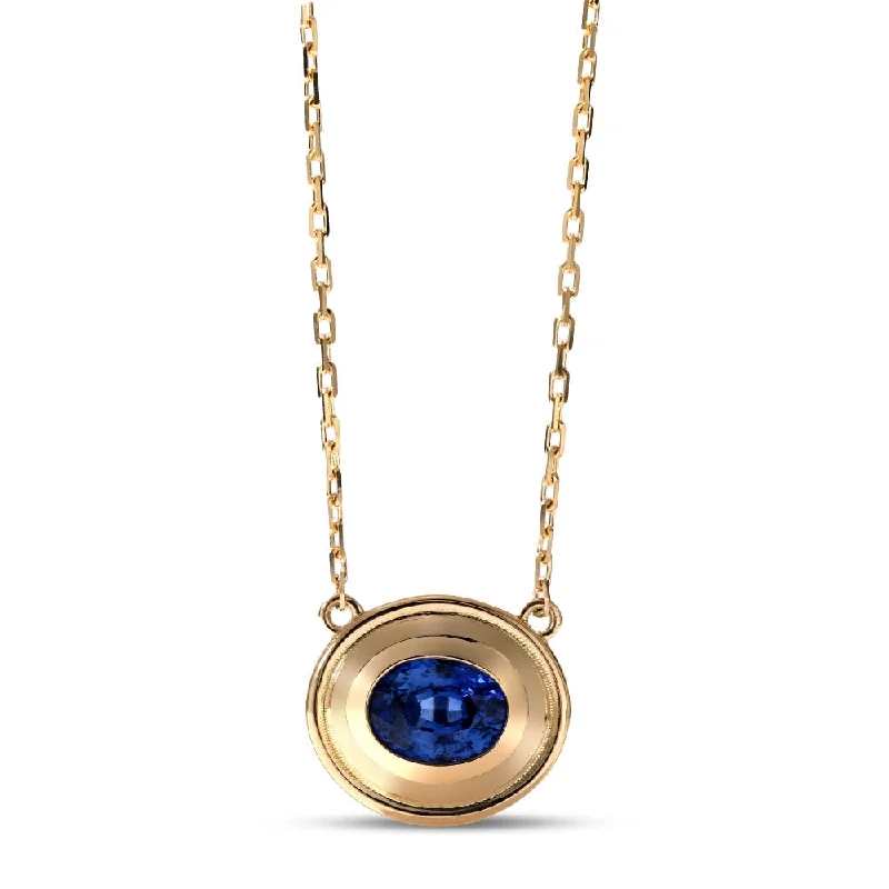 minimalist rose gold bracelet Colosseum Bezel Sapphire Necklace