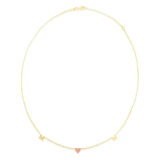 14K Yellow Gold "MOM" Necklace