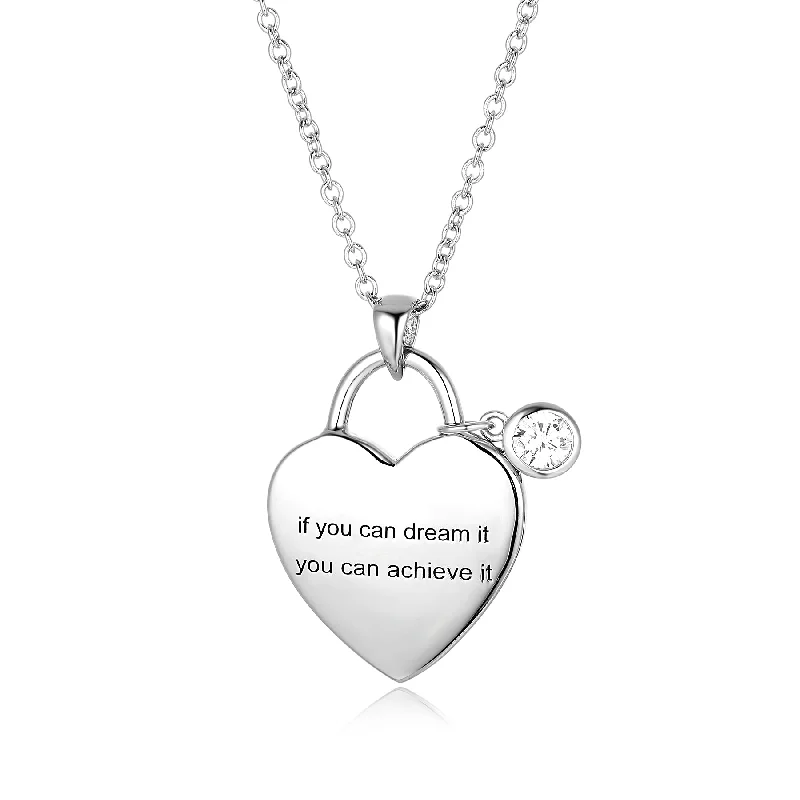 layered pearl choker necklace Sterling Silver Heart Necklace