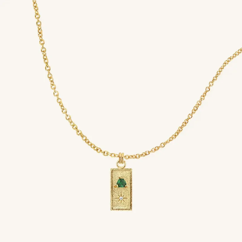 sparkling diamond drop earrings Corinna Emerald Necklace