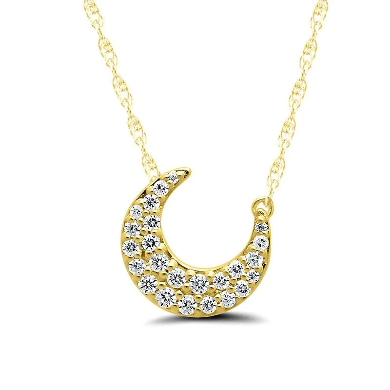 customized infinity bracelet CRESCENT MOON DIAMOND PENDANT