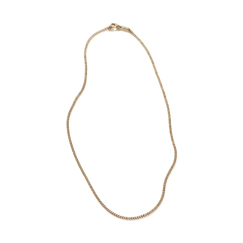 silver wave ring dainty Curb Chain Necklace, Gold, 2MM