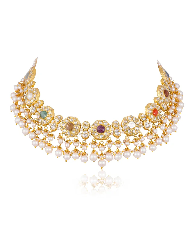 opal and gold earrings Darshika Polki Necklace