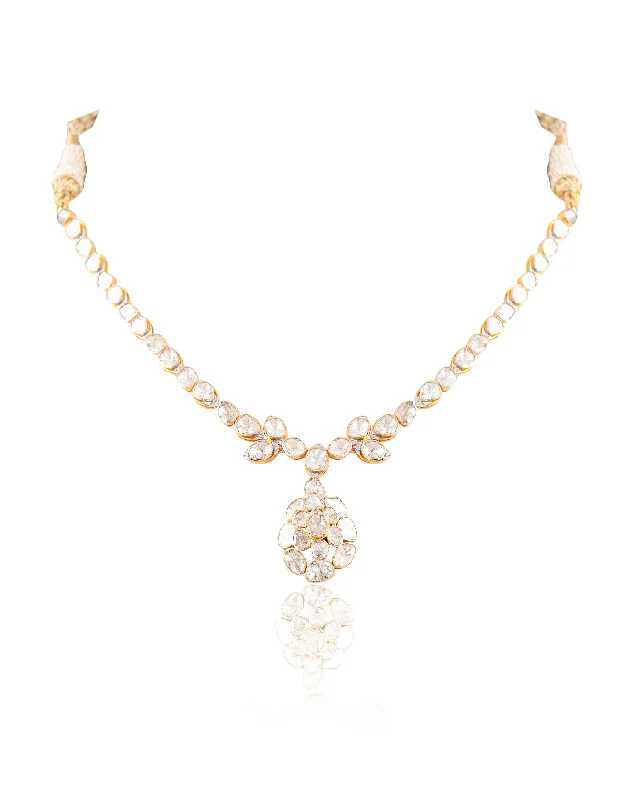 custom initial pendant necklace Devangi Polki And Diamond Necklace