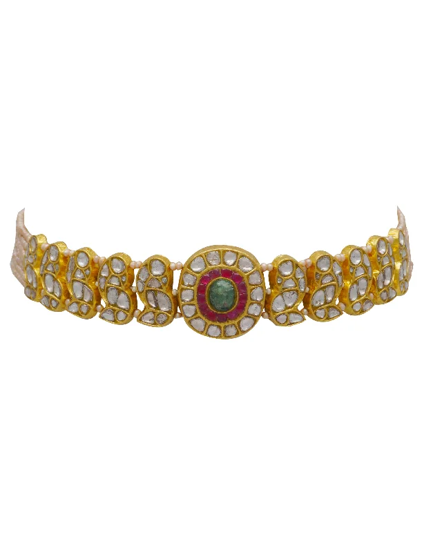 gothic black onyx ring men Dhiman Polki Choker