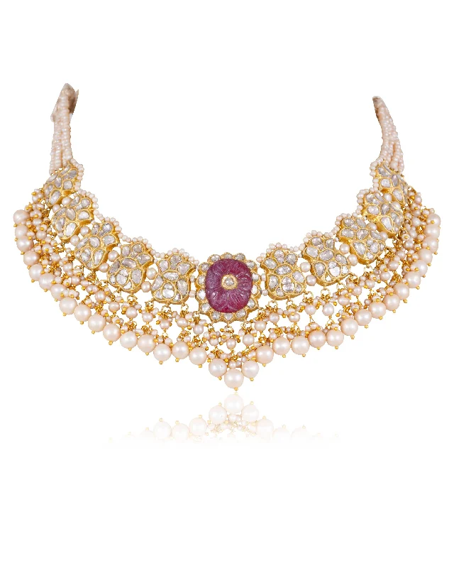 rose gold snake chain bracelet Dhruva Polki Necklace