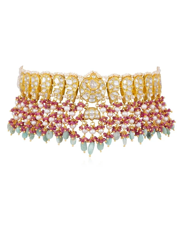 real opal ring for women Dhvani Polki Choker