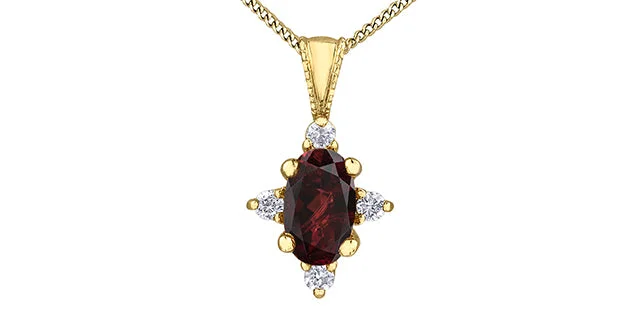 hammered sterling silver band Diamond & Garnet Gemstone Pendant & Necklace