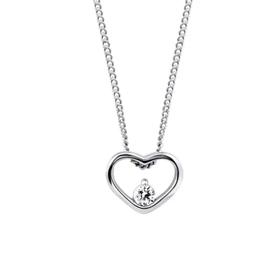 men’s hammered titanium ring Diamond Heart Necklace
