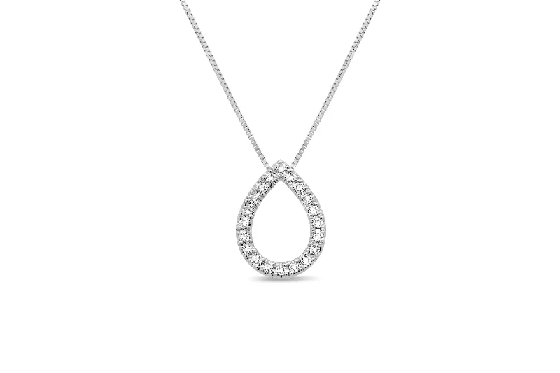 dainty rose gold chain bracelet Diamond & White Gold Pear Pendant