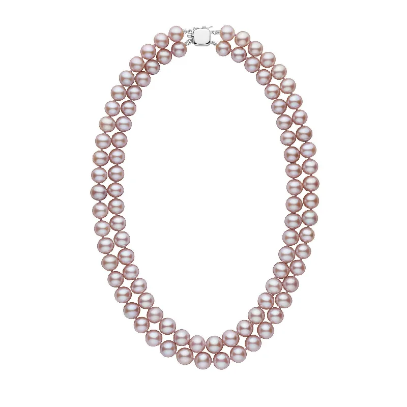 minimalist chain anklet gold Double Strand 8.5-9.0 mm AA+ Lavender Freshwater Pearl Necklace