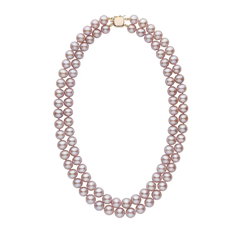diamond halo engagement ring Double Strand 8.5-9.0 mm AAA Lavender Freshwater Pearl Necklace