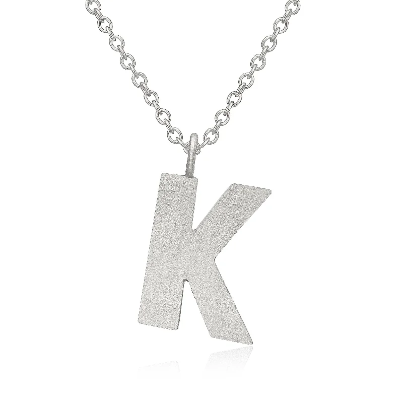minimalist infinity ring Letter K Silver Necklace