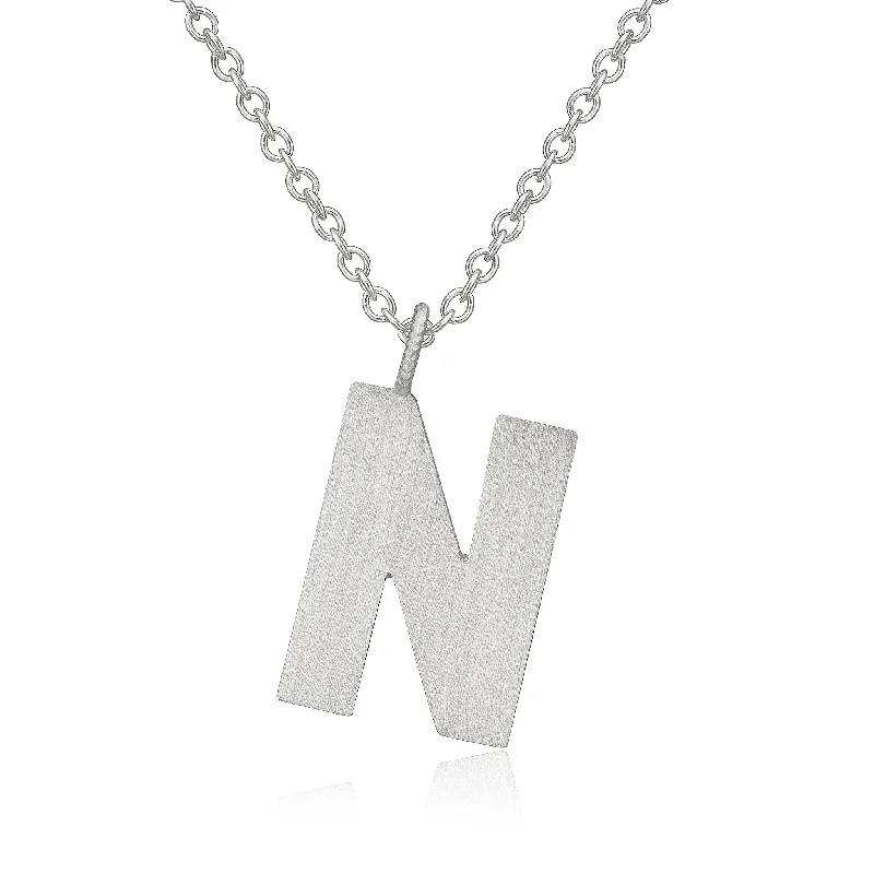 opal and gold earrings Letter N Silver Necklace