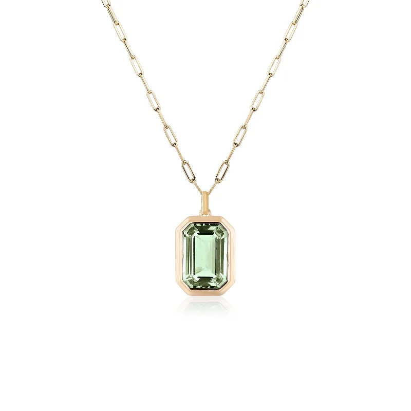 celestial star charm bracelet Emerald Cut Bezel Set Pendant