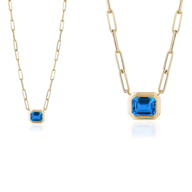 men’s silver wedding band Emerald Cut East-West Pendant