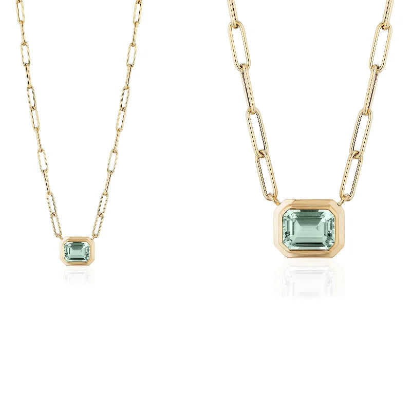 unique diamond tennis bracelet Emerald Cut East-West Pendant