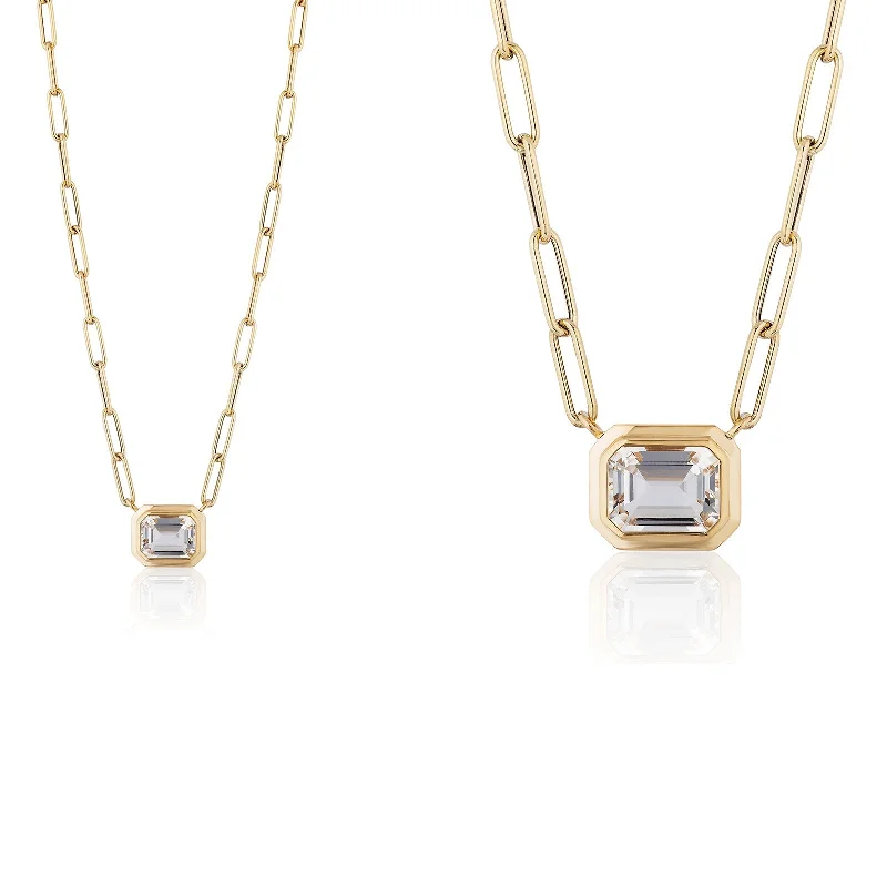 vintage citrine ring Emerald Cut East-West Pendant
