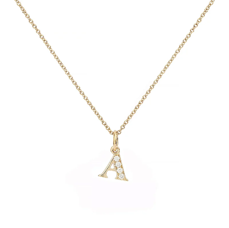 celestial sunburst ring gold Love Letter A 18K Gold Necklace w. Diamonds